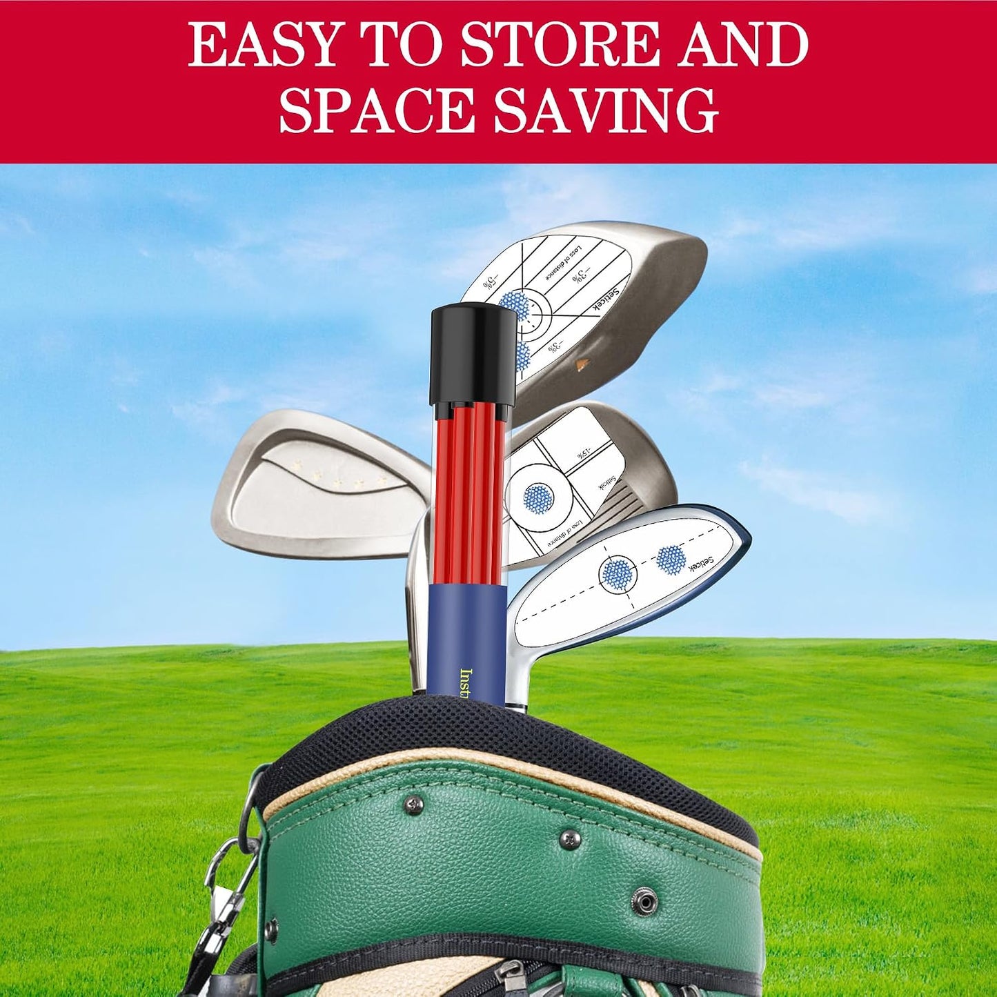 Golf Alignment Sticks 2 Pack,Upgraded 48" Collapsible Alignment Stick Golf Training Aid for Aiming, Putting, Swing Trainer, Golf Training Sticks with Clear Tube Case