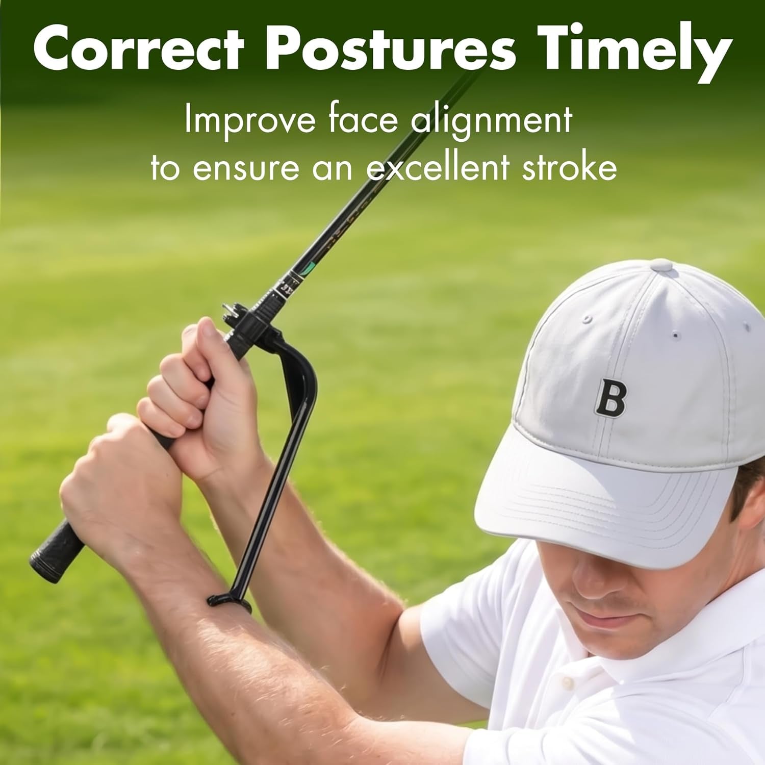 Golf Training Aid - Golf Swing Trainer with Extra-Long Adjustable Lanyard for Posture Correction - High-Density PU Connector Ball for Muscle Memory and Arm Synchronization