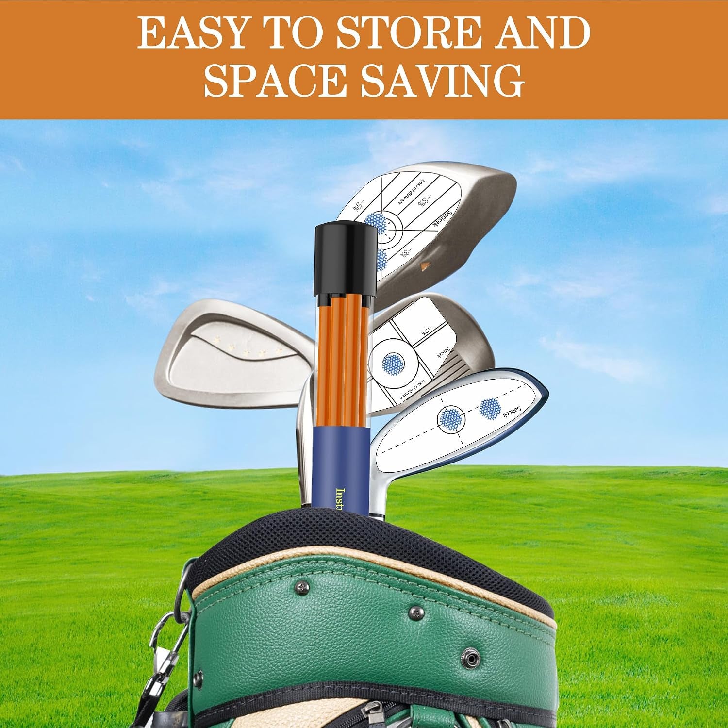 Golf Alignment Sticks 2 Pack,Upgraded 48" Collapsible Alignment Stick Golf Training Aid for Aiming, Putting, Swing Trainer, Golf Training Sticks with Clear Tube Case